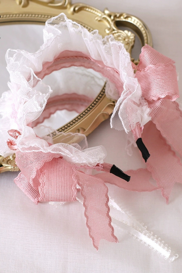 シルクサテンドットバレエスタイルヘアアクセサリー