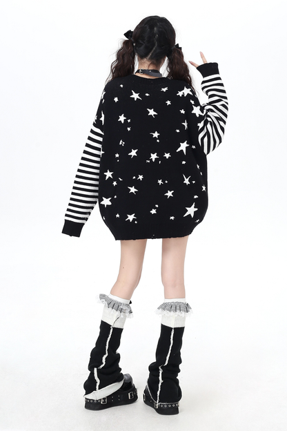 ダークボーダールーズオーバーニットカーディガン