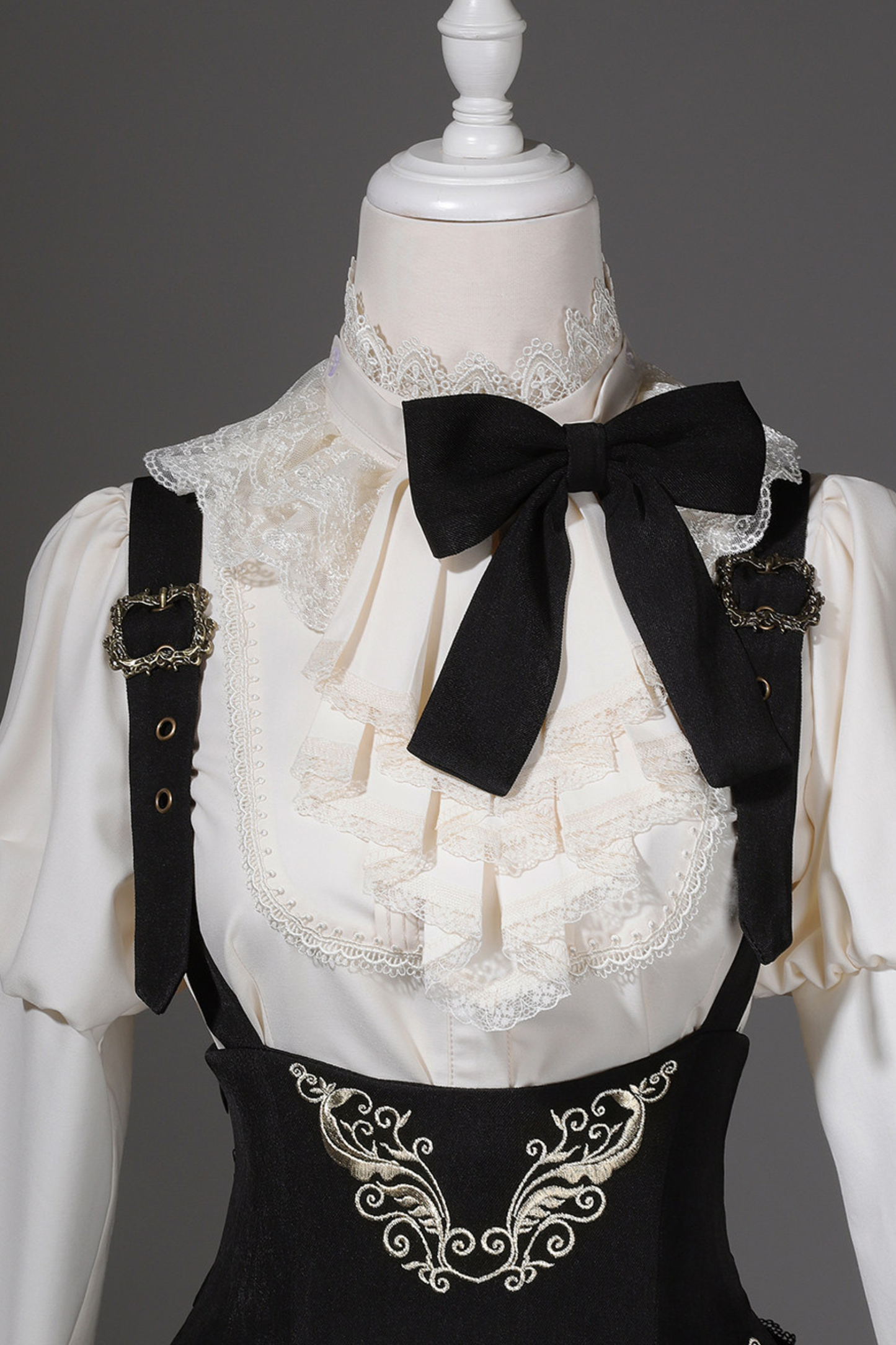 【予約商品】ゴシックダークサスペンダーロングドレス+シャツ+ジャケット