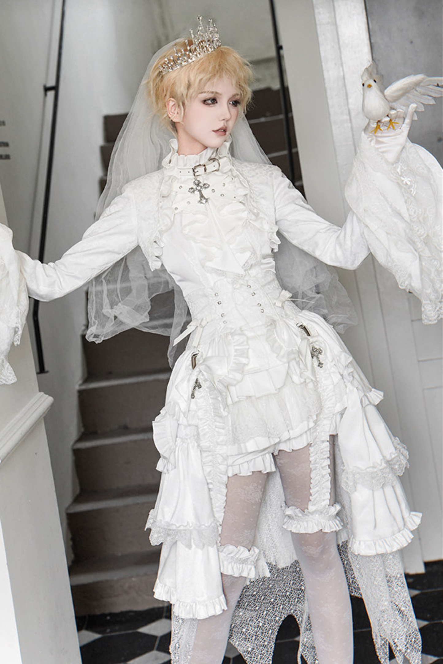 퓨어 프린스 재킷 + 상의 + 바지 + 거들 + 리본