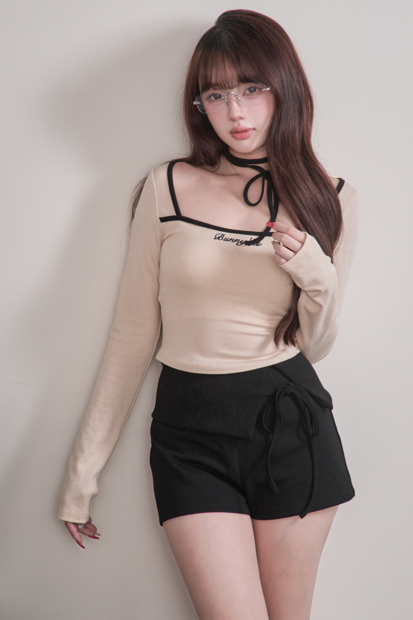 カラーブロッキングトップス+パンツ