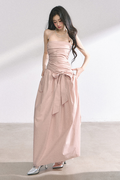 ホルターネックロングドレス