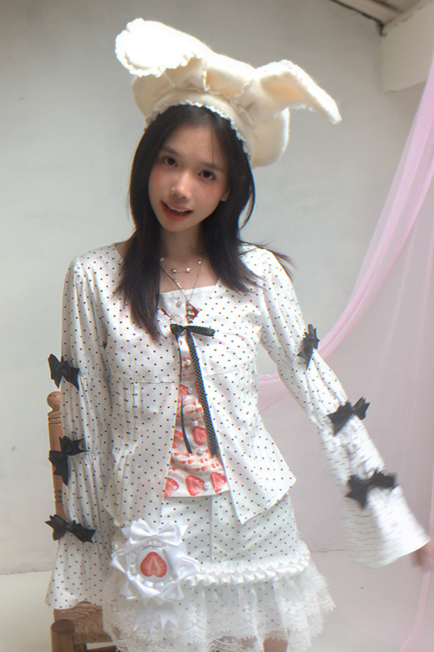 Polka Dot Plaid Blouse