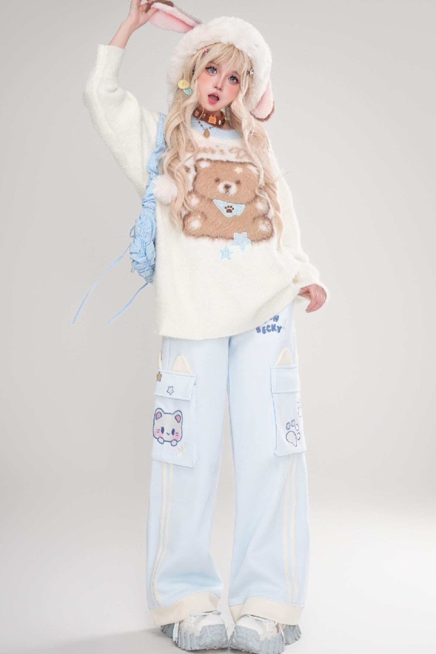 キュートキャットイヤースポーツスウェットパンツ