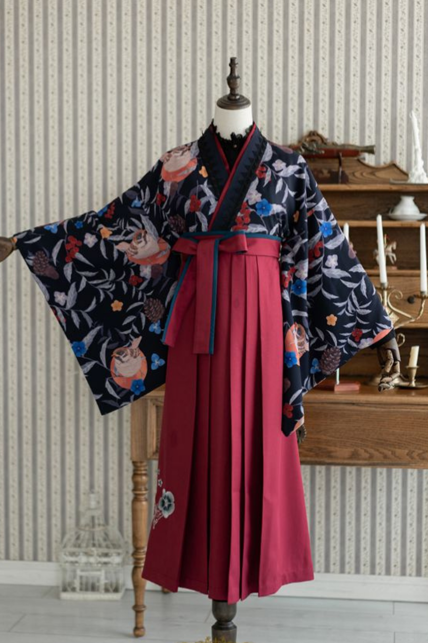 レトロ手毬和装トップス