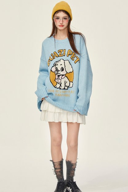 Cute Animal Over Loose Knit