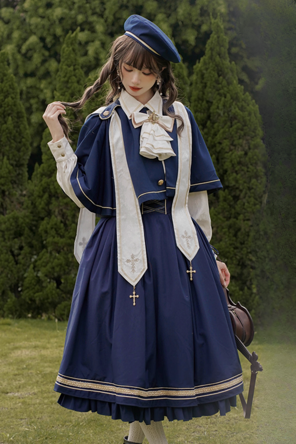 [Pre-order Deadline: August 30] Church Choir Gothic Cape Dress Set + Classical Blouse