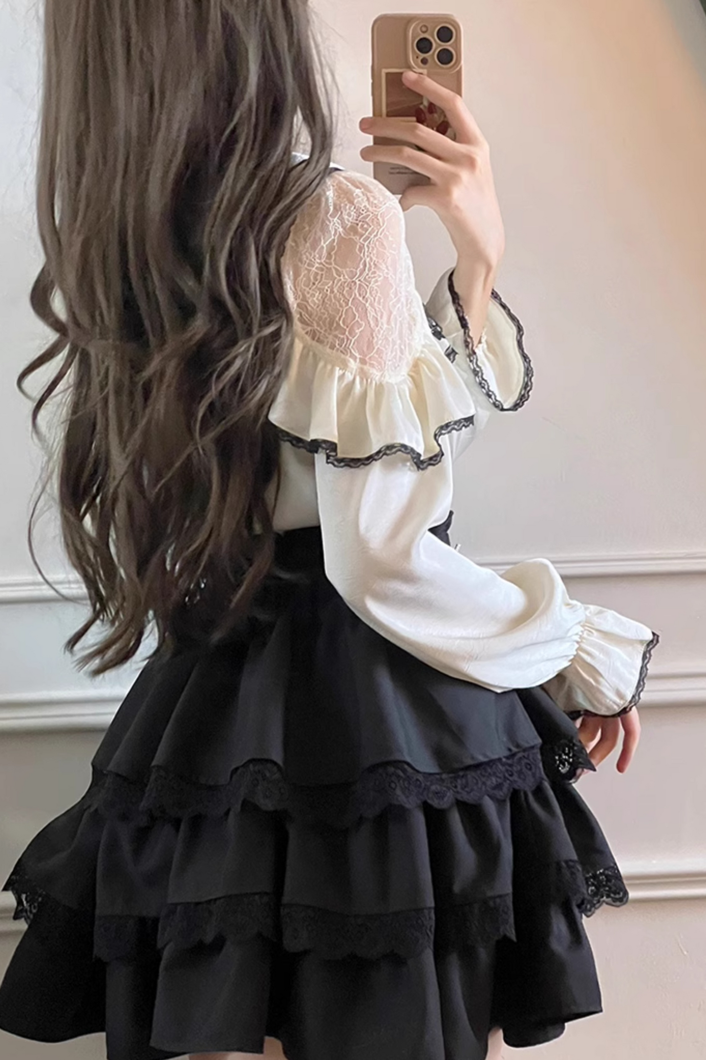 Mine sailor ribbon top + ruffle skirt