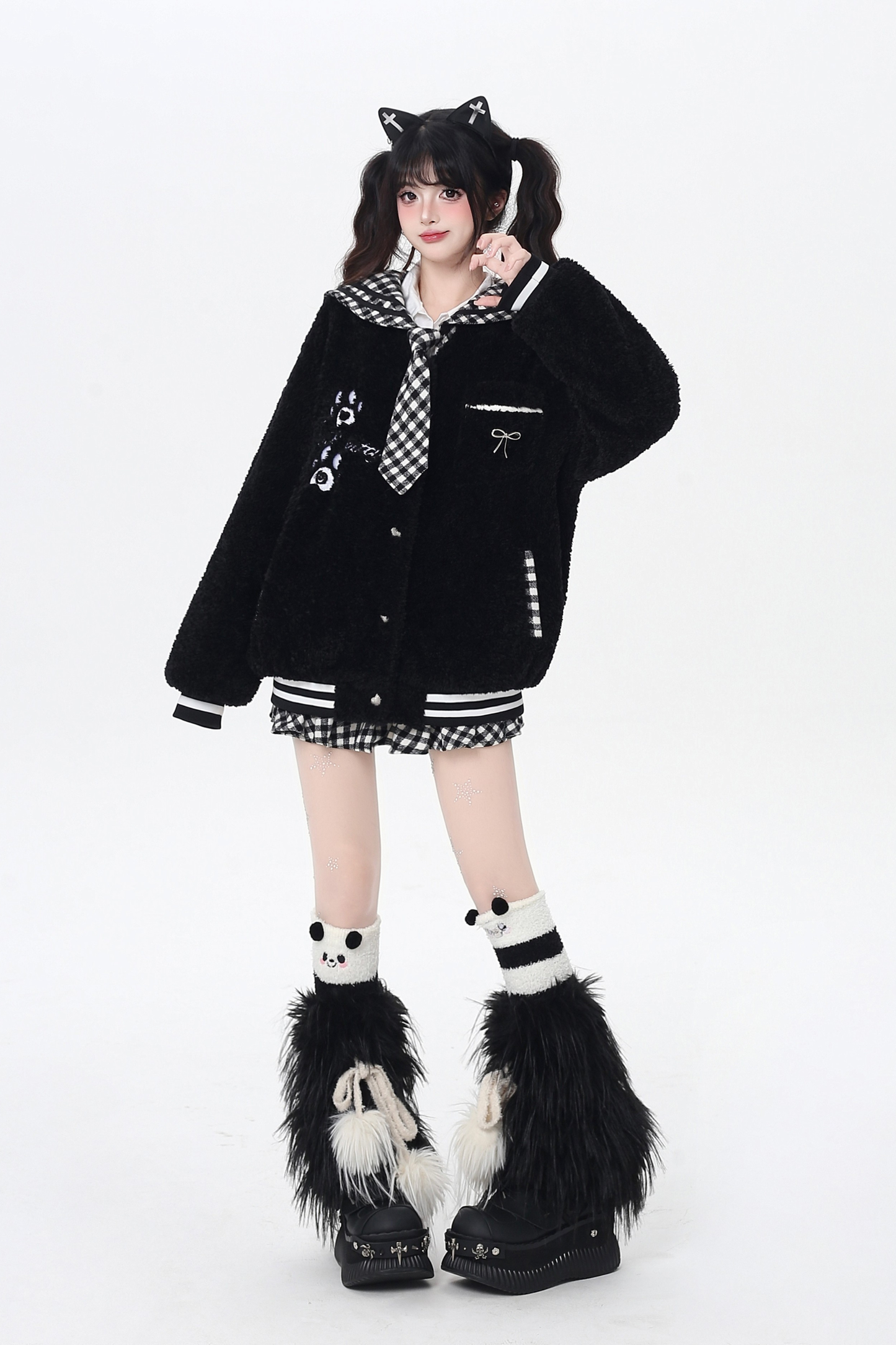 パッチワークラムモードジャケット