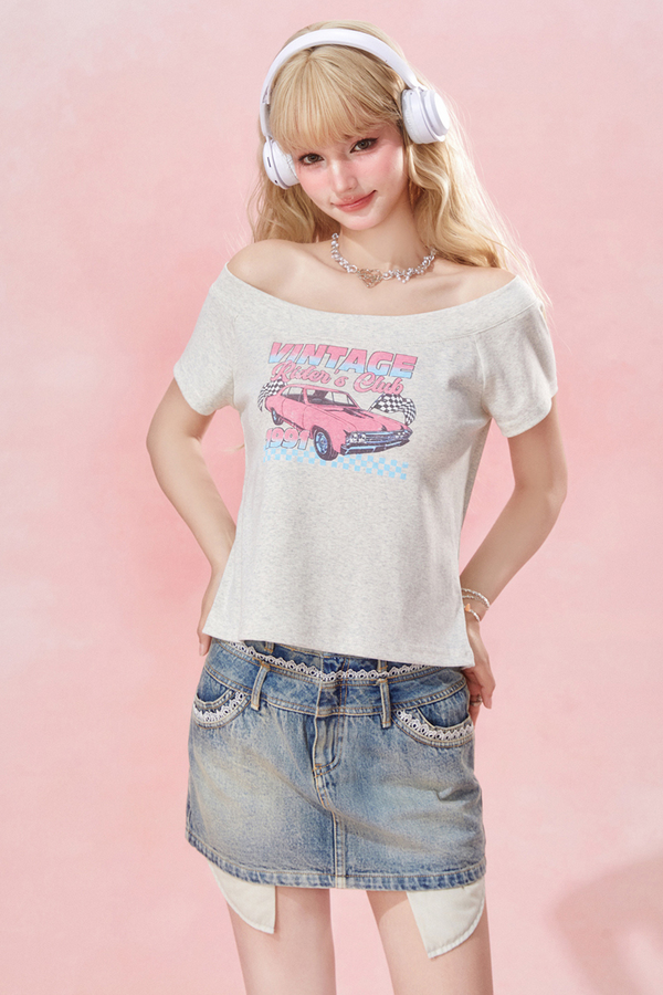 レトロアメリカンヴィンテージプリントTシャツ