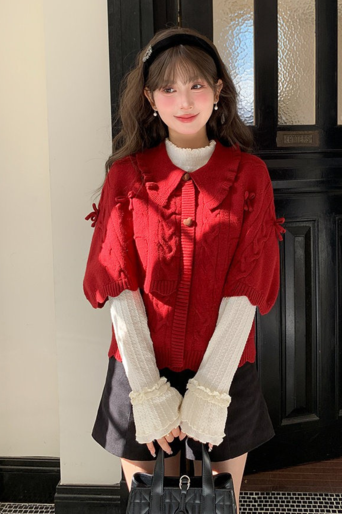 ガーリールーズラペルセーター