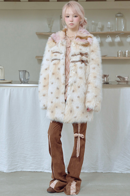 コーデュロイリボンフレアパンツ