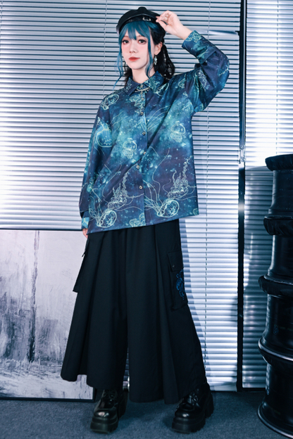 クラゲプリントシャツ