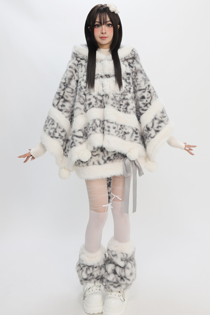 Tabby leopard print top + skirt + leg covers