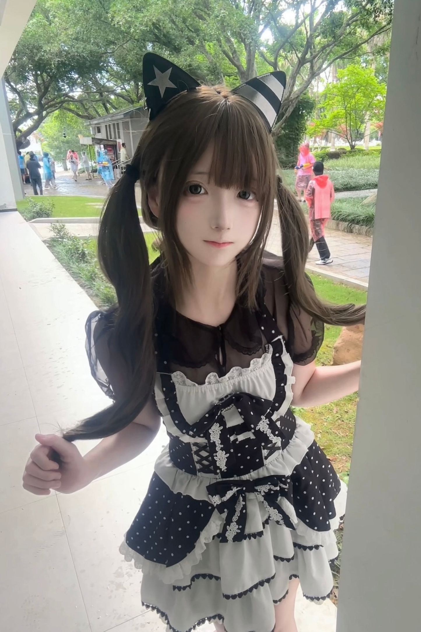 ヴィンテージスイートハートドットドレス+インナートップス