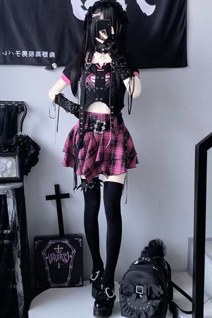 Subculture Rock Top + Check Skirt