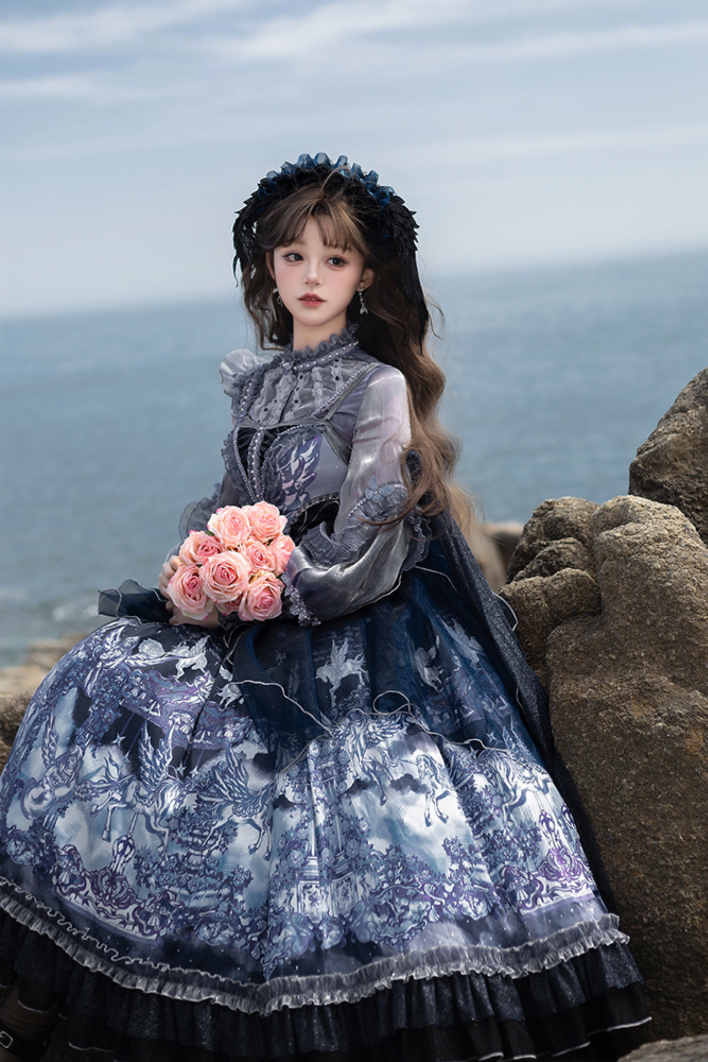 エンジェルガーデンブルーJSK+ルーズシャツ