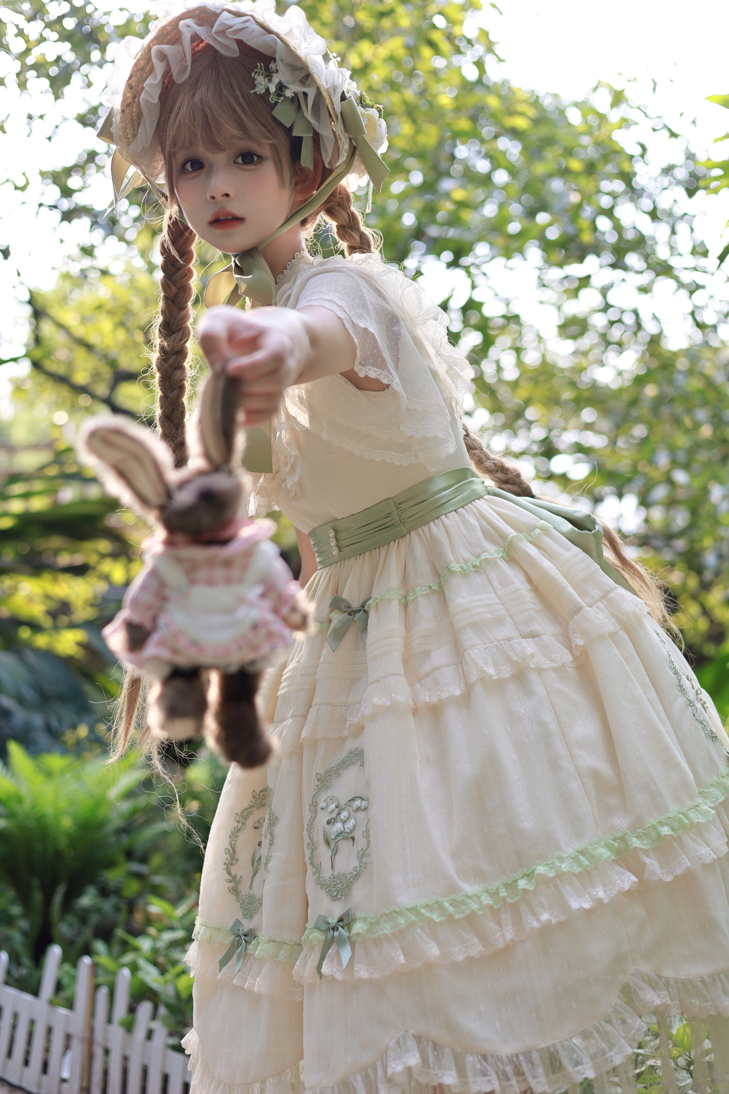 Lily Forest Ever Dress + Flower + Flat Cap + Clip