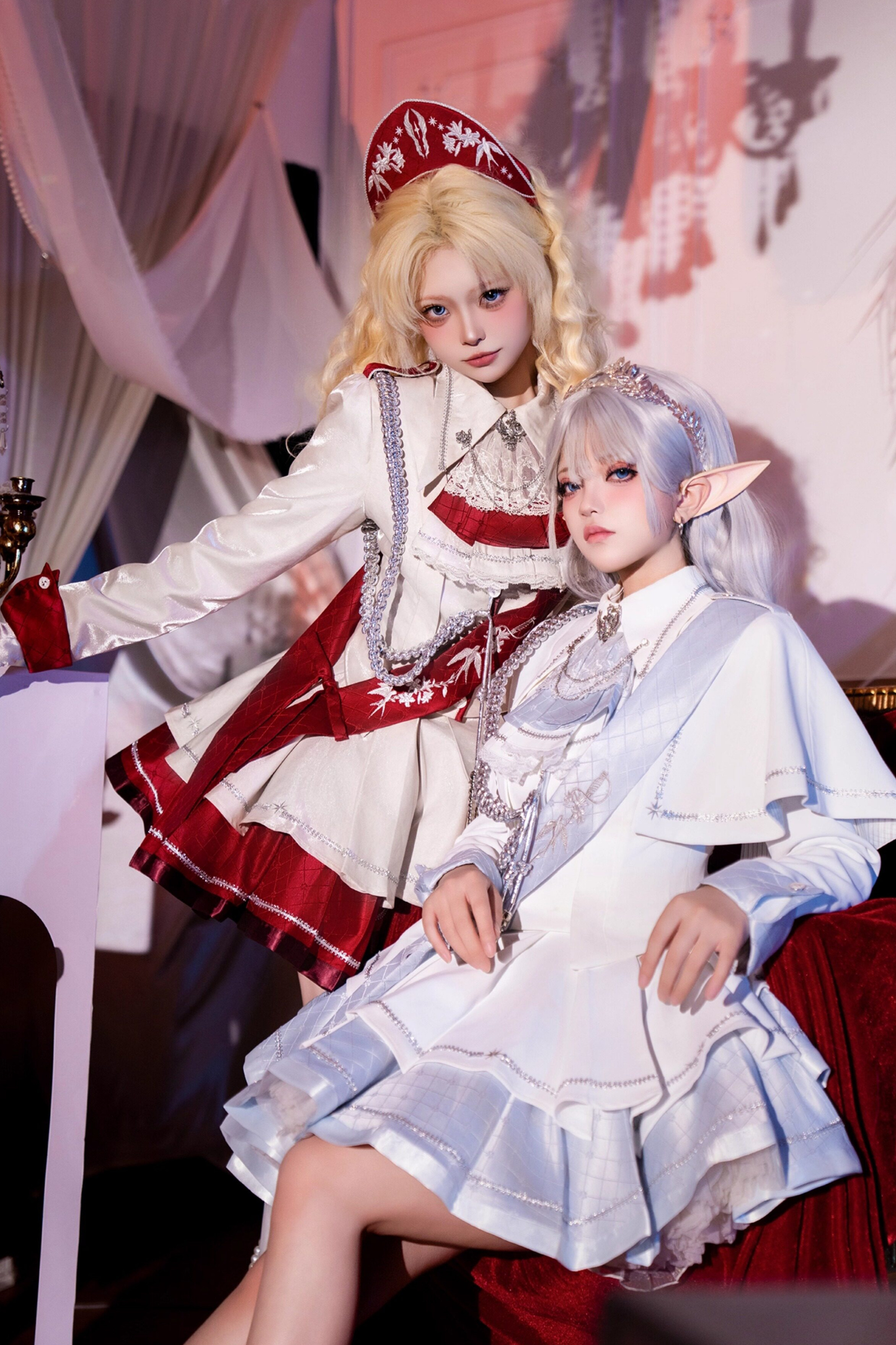 위치스 샤이닝 로리타 탑 + 스커트 + 보닛