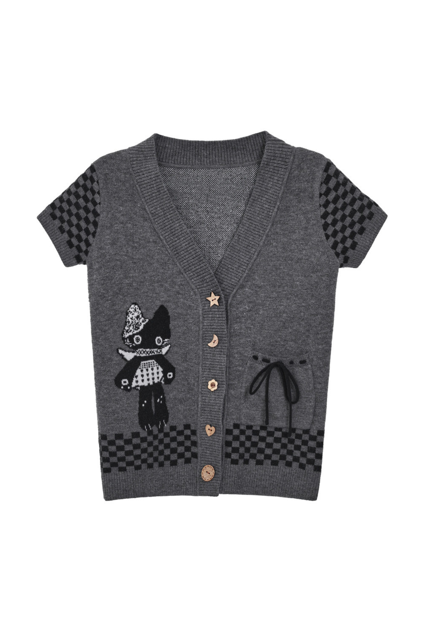 Dot Sleeve Y2K Top + Flare Skirt