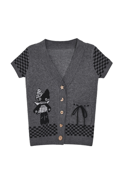 Dot Sleeve Y2K Top + Flare Skirt