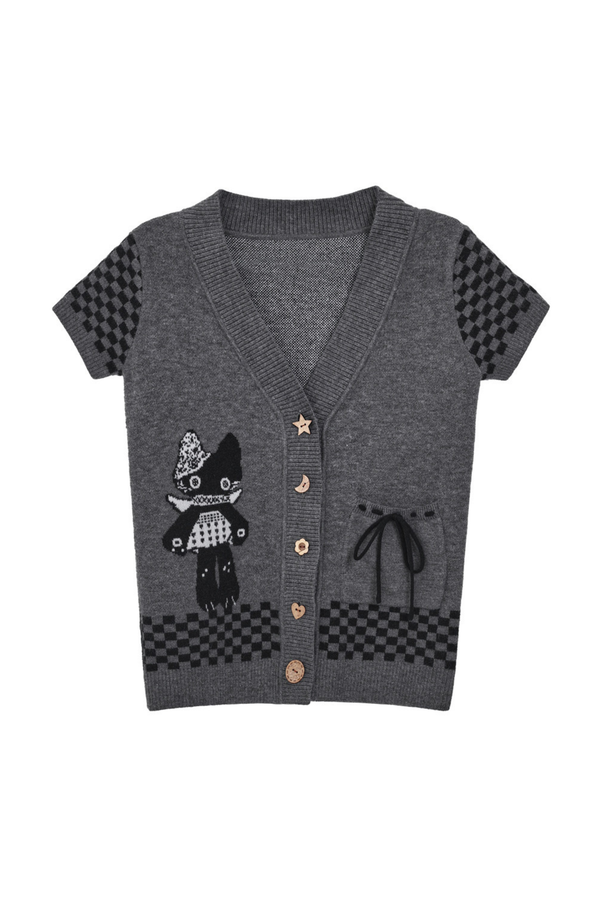 Dot Sleeve Y2K Top + Flare Skirt