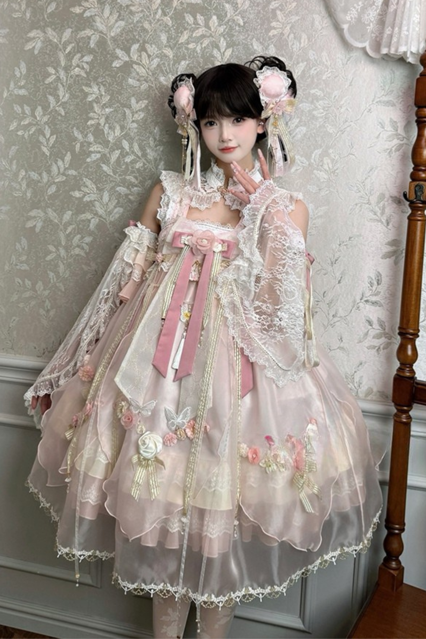 Fairy Floral China Tulle Ribbon Dress