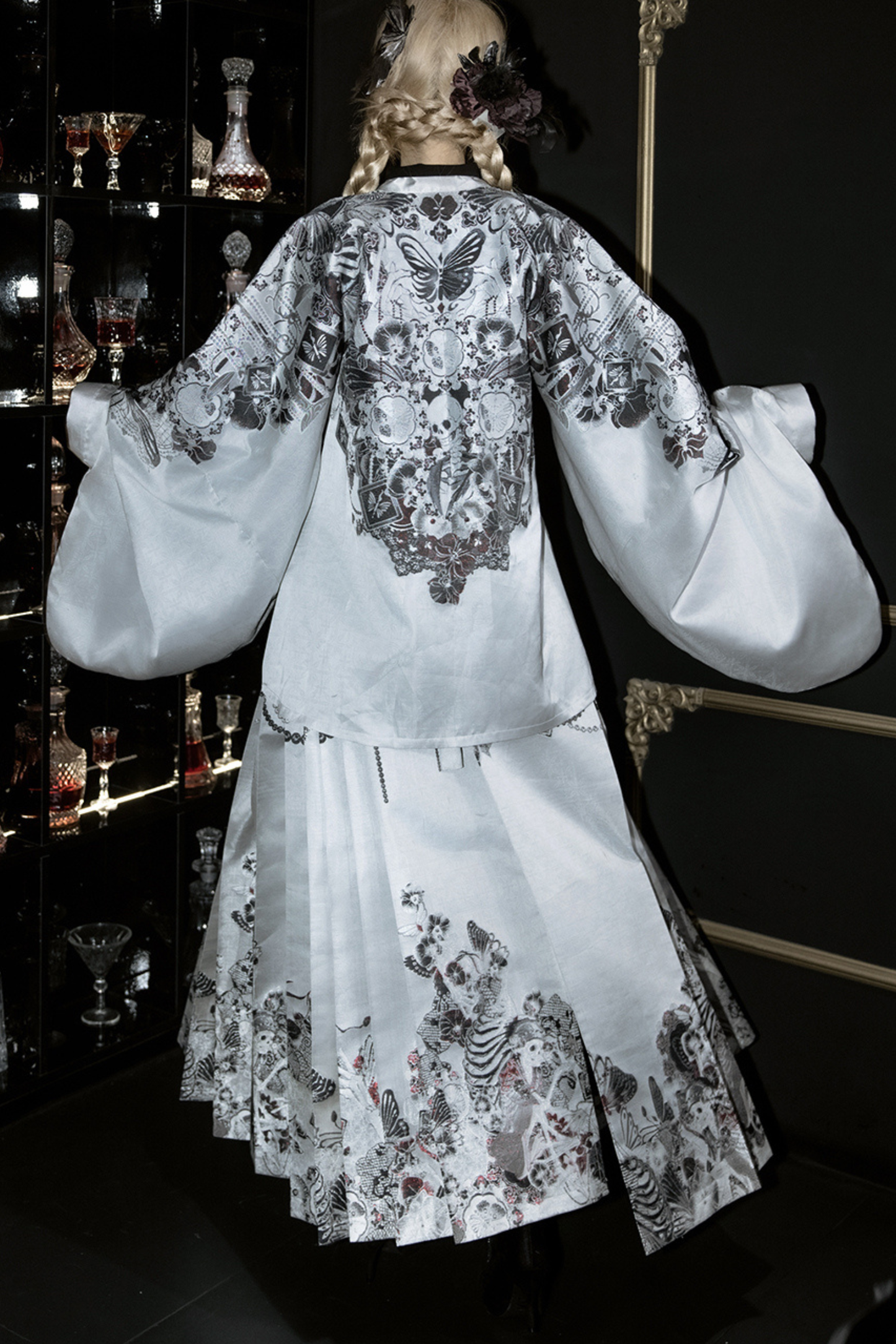 Gothic Skirt + Big Sleeve Jacket + Pleated Long Skirt