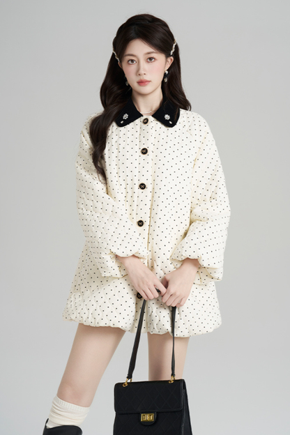 スイートポルカドットフレンチコート