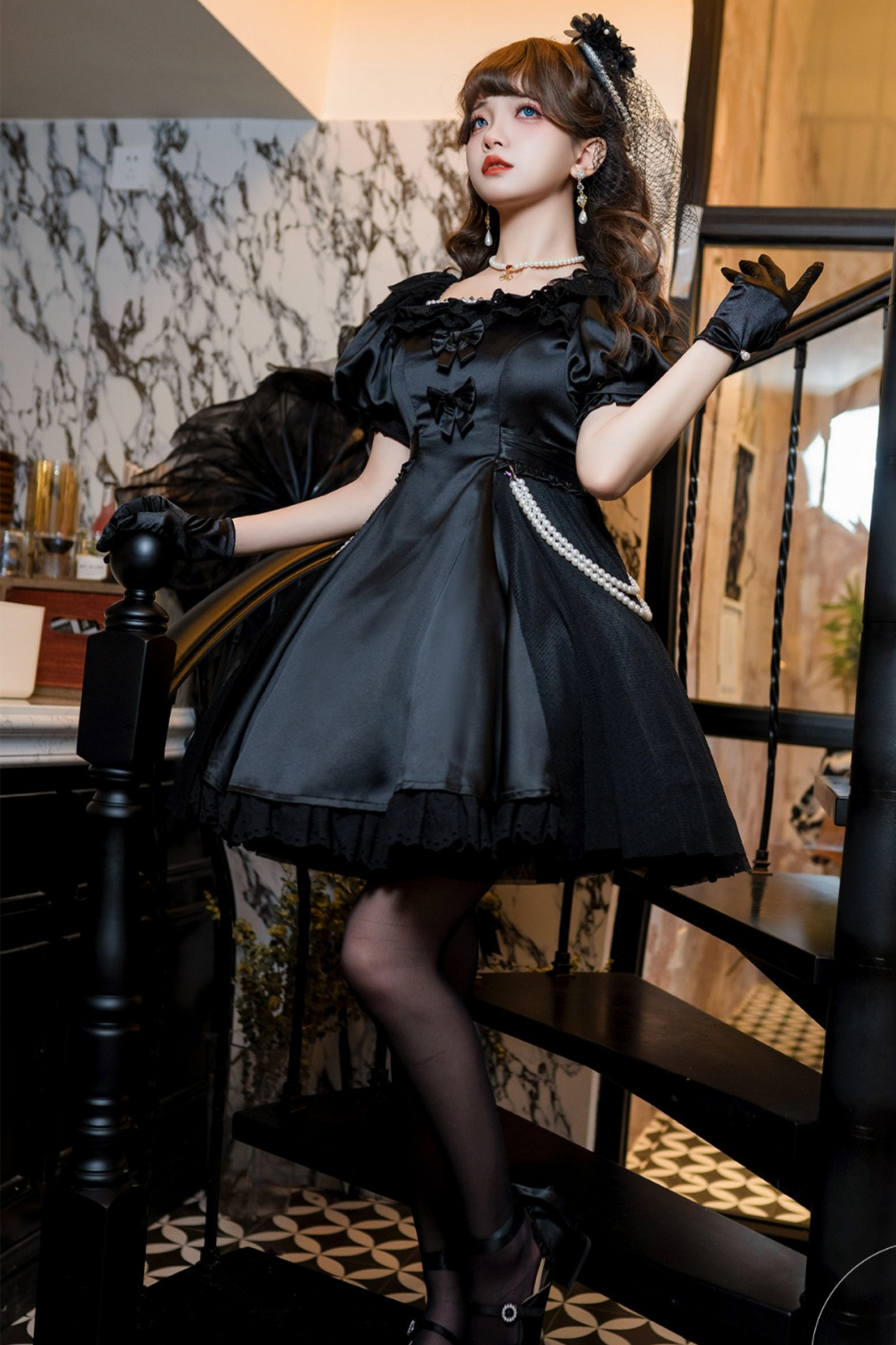 Mystery Chic Girly Ribbon Dress + Accessories