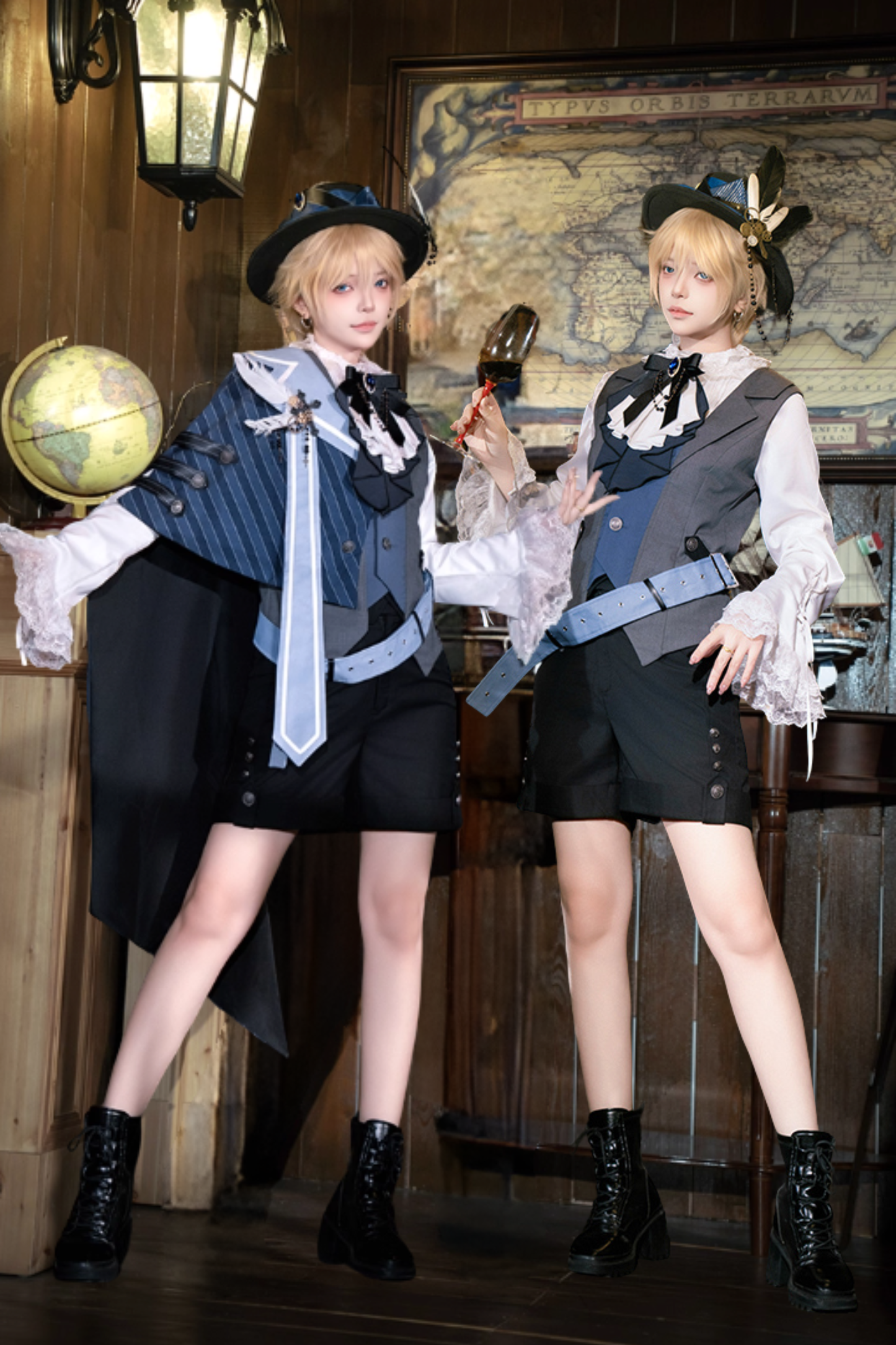 [Pre-order Deadline: November 9] Steampunk Prince Vest Shorts Cape Suit Set + Hat + Complete Accessories