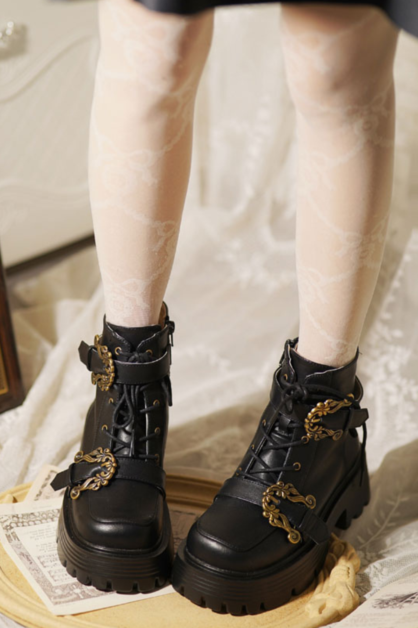 レトロデザインオールドショートブーツ