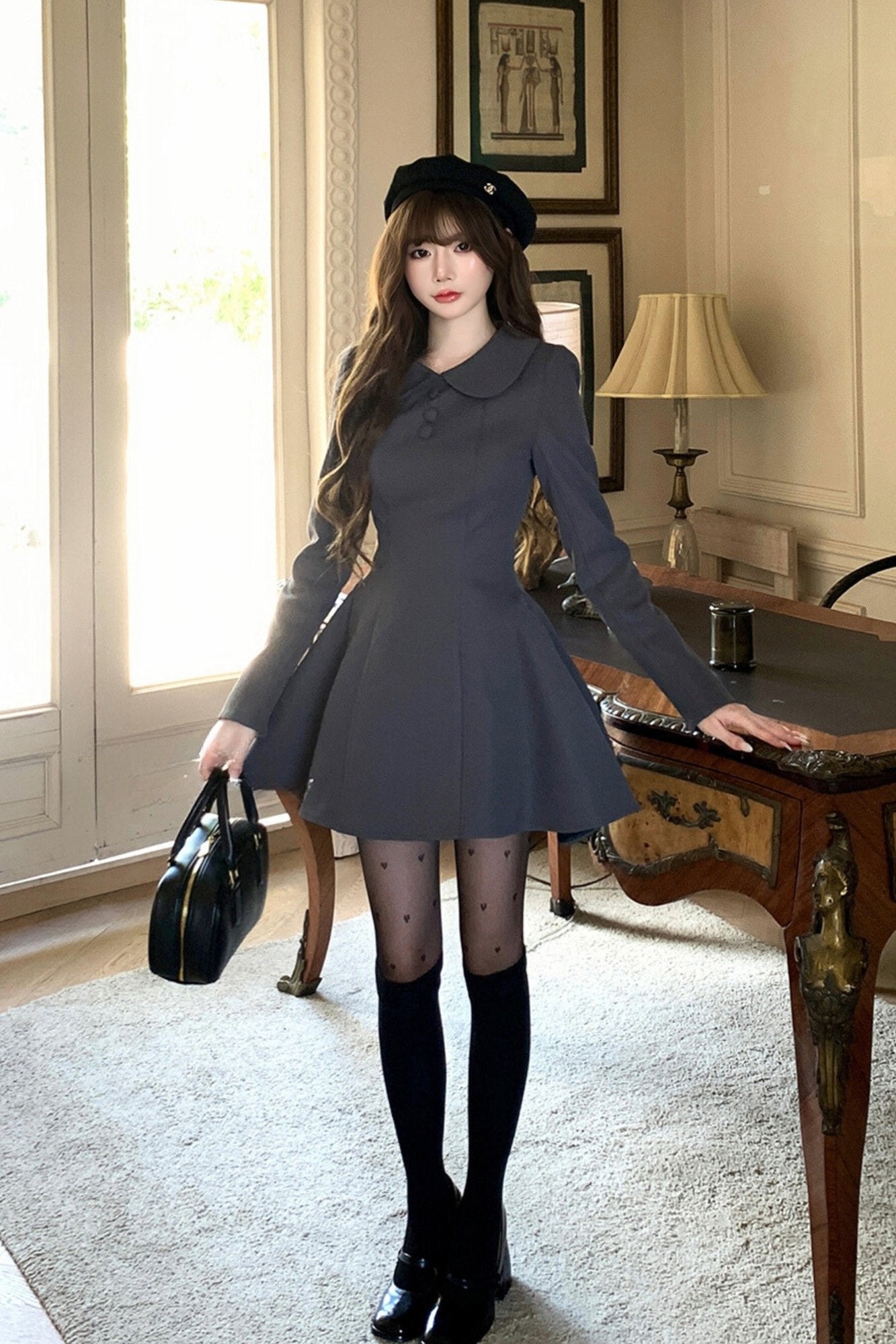 British College Grey Slim Dress