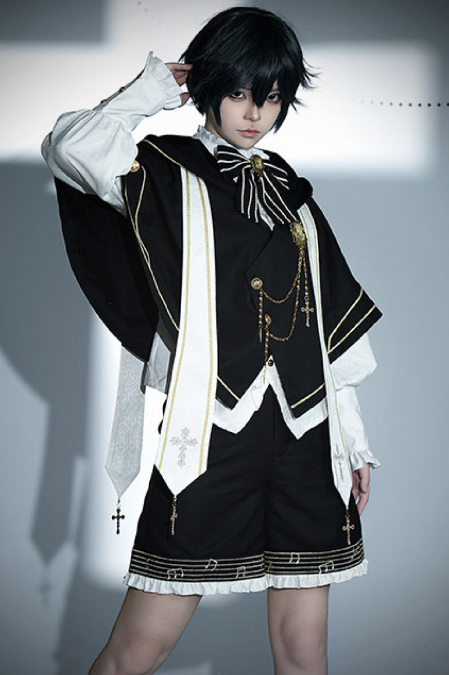 Gothic Cross Monochrome Prince Set + Beret
