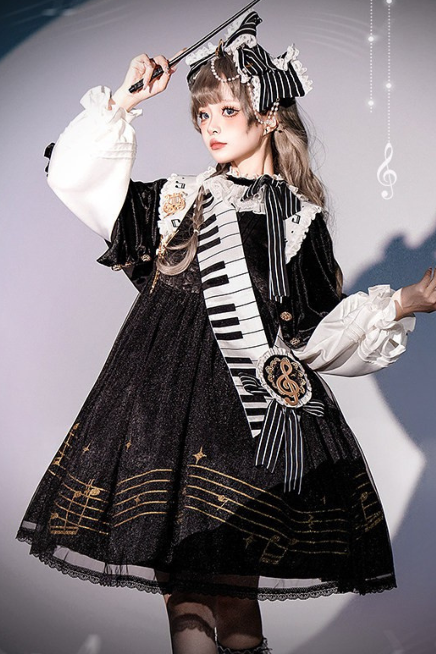 Night Music Lolita Dress + Princess Set + Magic Hat + Headband