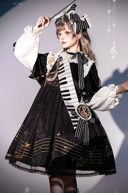Night Music Lolita Dress + Princess Set + Magic Hat + Headband