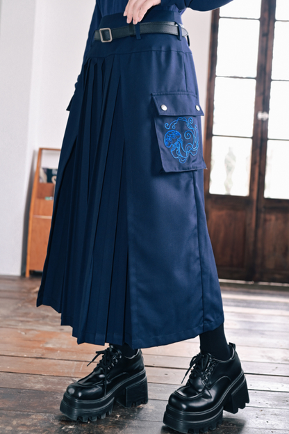 Slimming Jellyfish Stitch Pleated Skirt