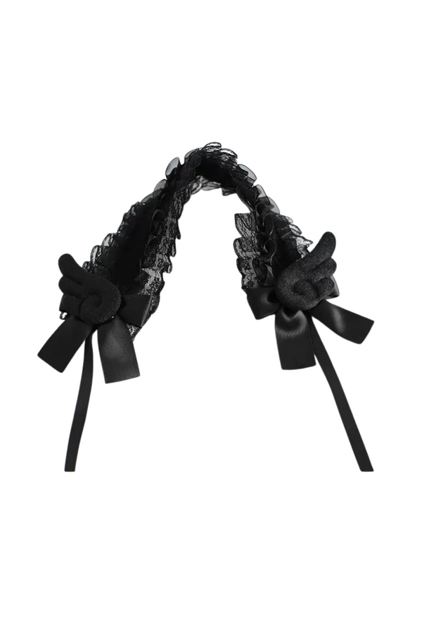 Angel Feather Headband Goth Dark Lolita Headdress