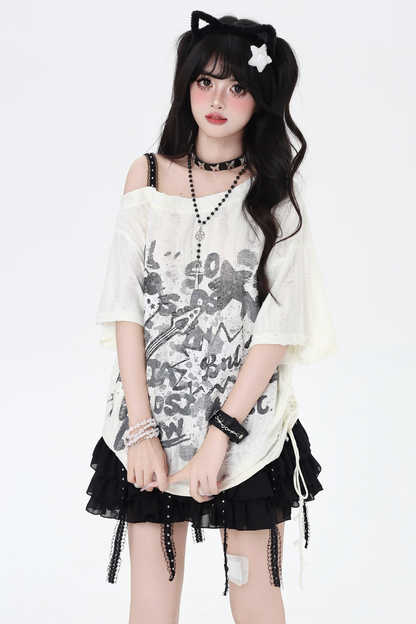 Light Asian Graffiti Sweet Cool Top