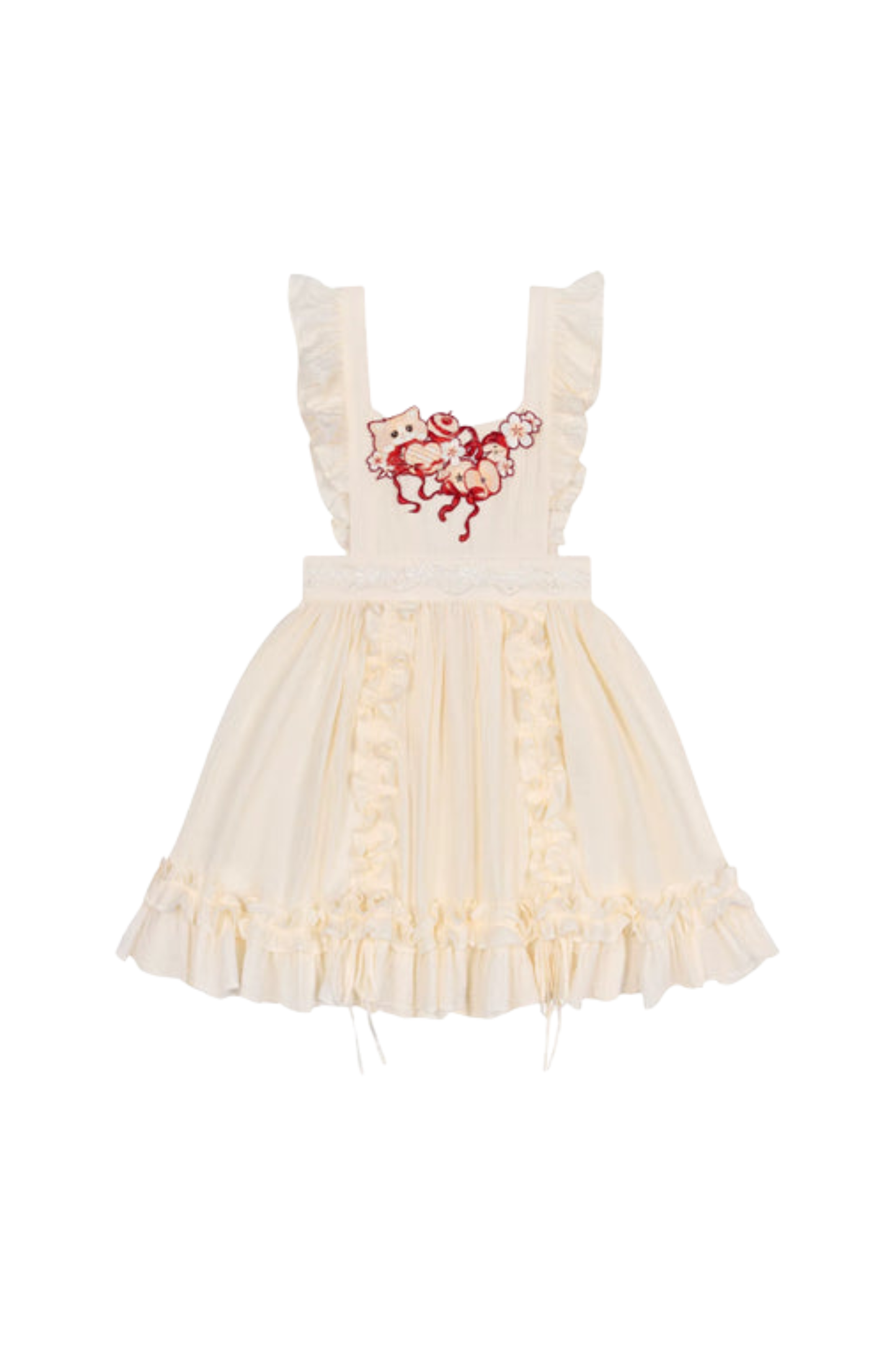 Apfel-Cheongsam-Kleid + Rock + Überrock + Brosche + Schal