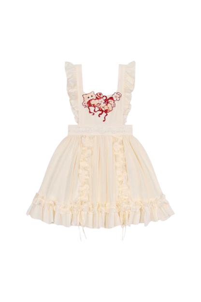 Apfel-Cheongsam-Kleid + Rock + Überrock + Brosche + Schal