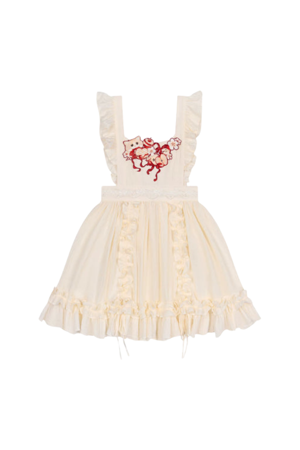 アップルチャイナドレス+スカート+オーバースカート+ブローチ+ショール