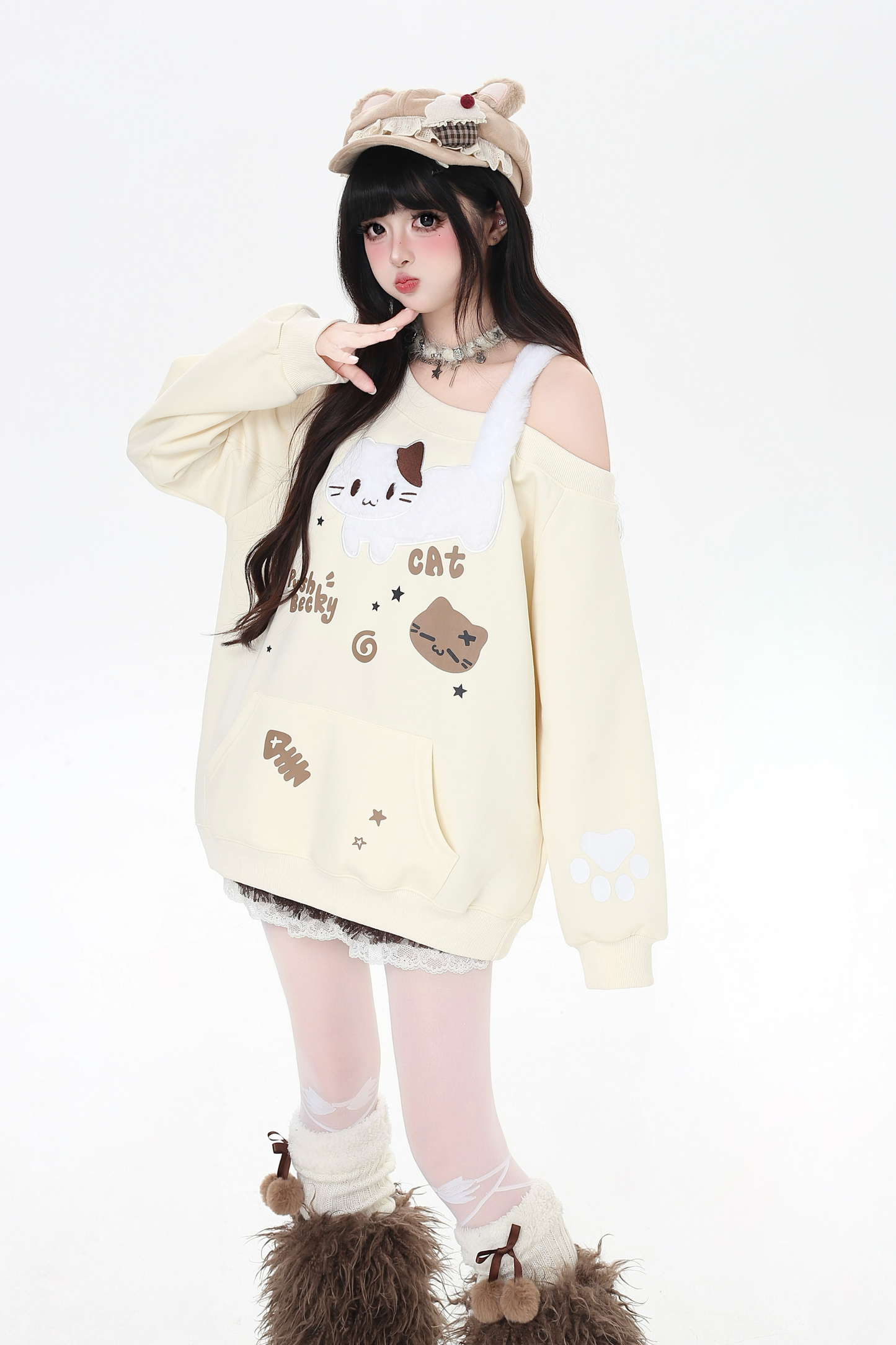 キャットワンショルダートップス