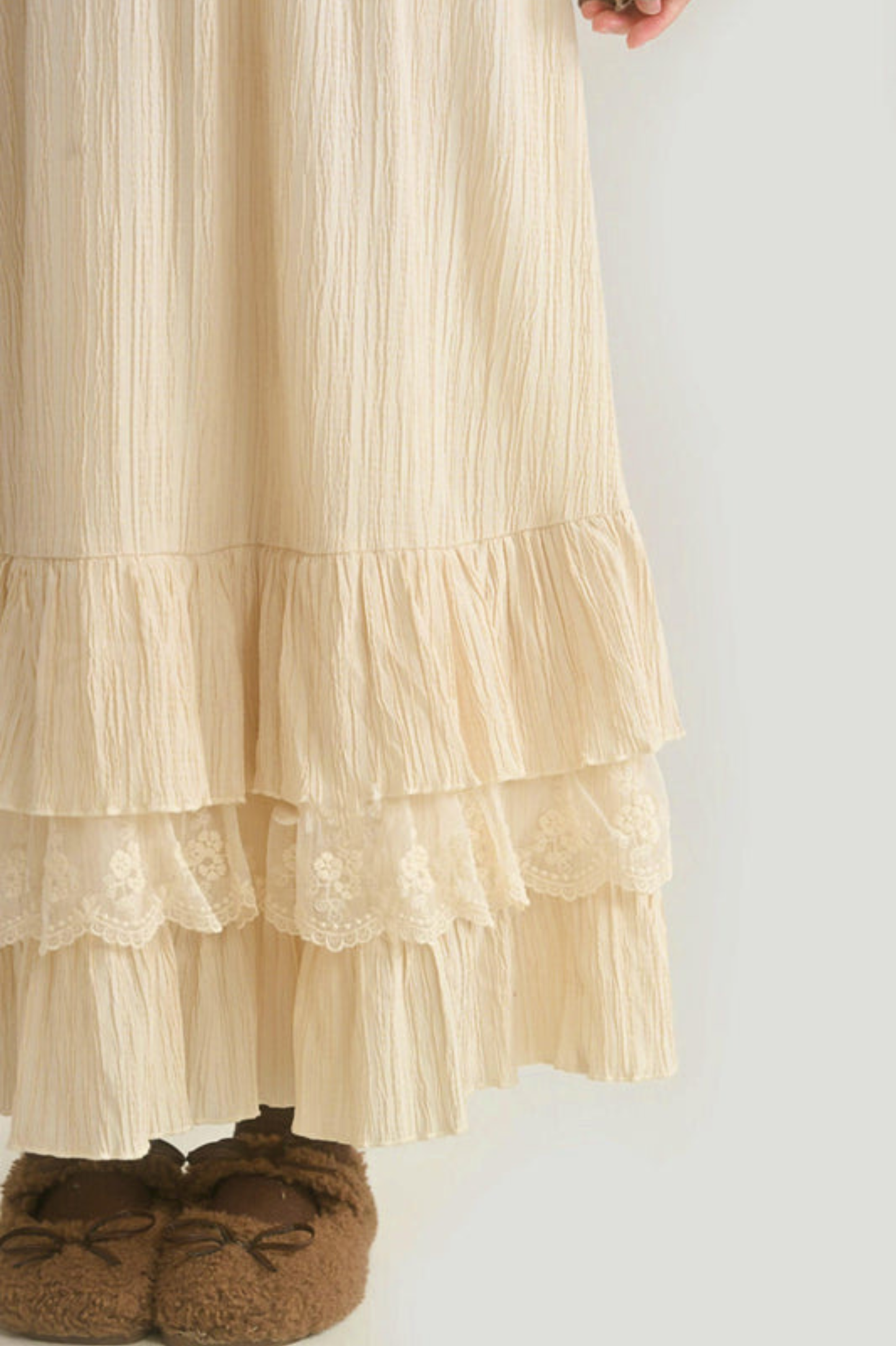 レイヤードレースハイウエストスカート