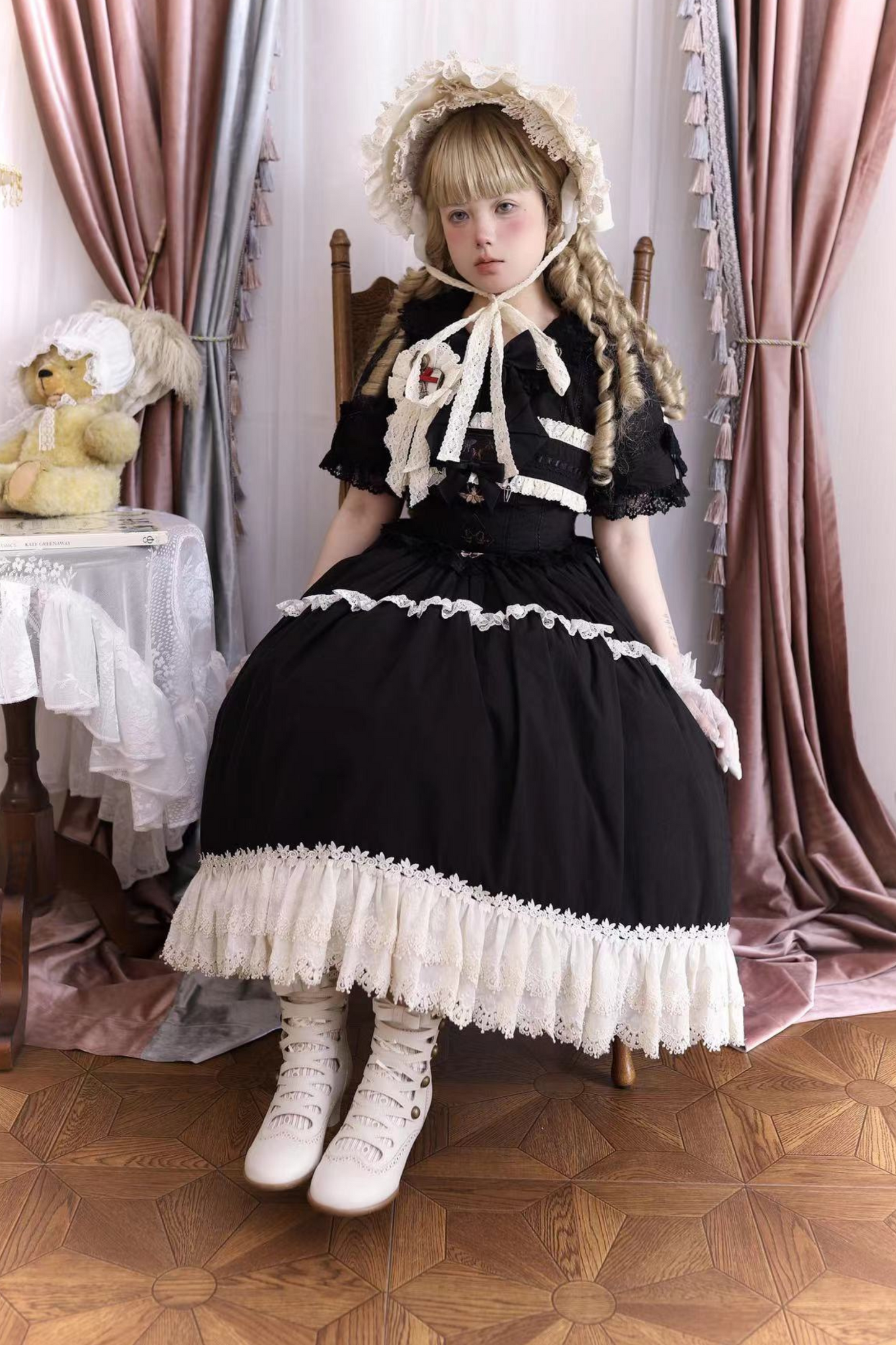 スペルコレクションルームステッチフェイクツーピースドレス