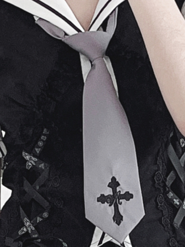 Cord Rabbit Original Off -Shor Stripe Shirt + Assime Man Sliper Association Skirt + Cross Nectage