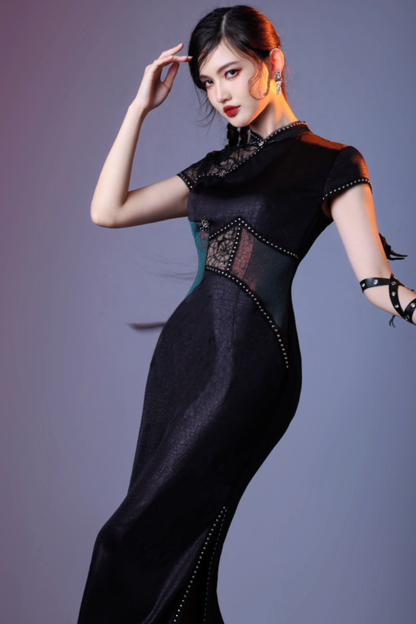 Dark Lace Slim Fitted Dress