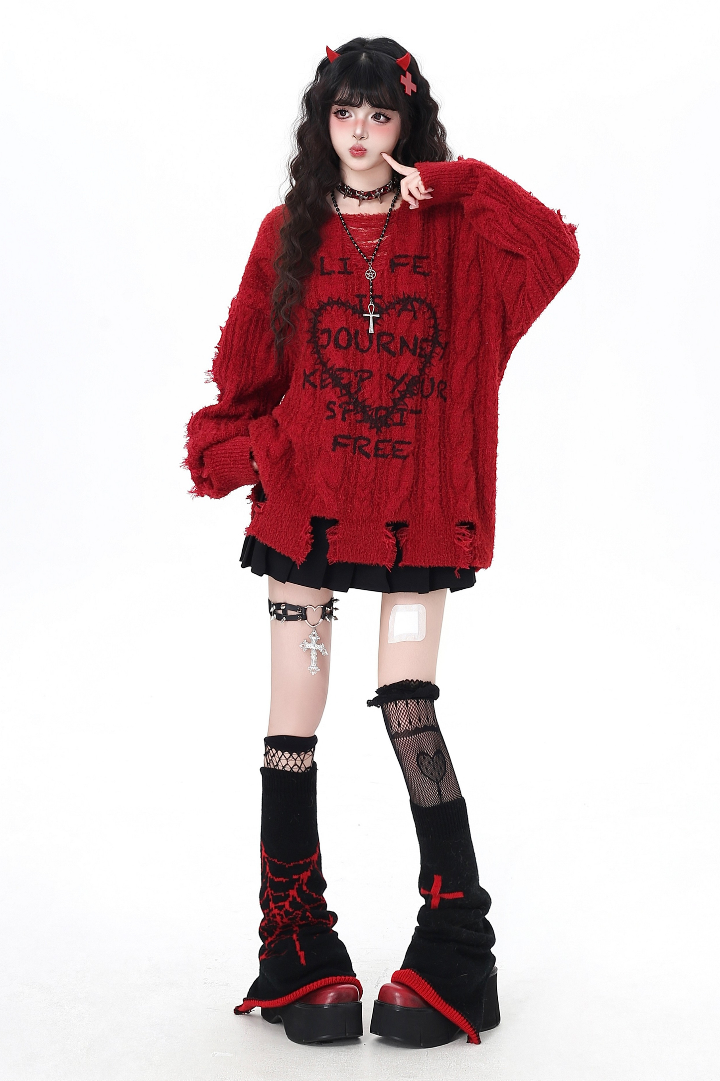 Dark Heart Loose Tops