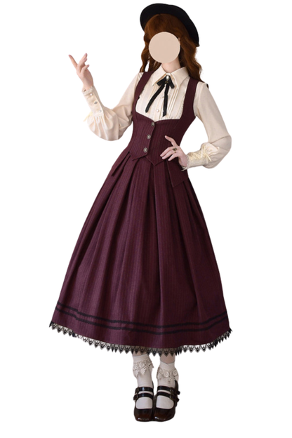 Retro Stripe Letter Skirt