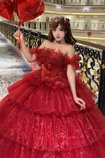 [3월 30일 예약마감] 우아한 무스 러브송 레드 원피스+소매